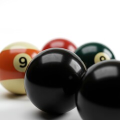 billiard balls on a white background