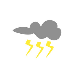Dark Cloud Vector With Lightning