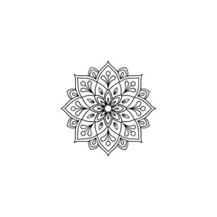 Circular pattern in the form of a mandala. Henna tatoo mandala. Mehndi style. Decorative pattern in oriental style. Coloring book page.
