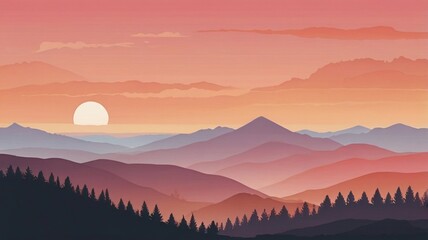 Obraz premium sunset in the mountains