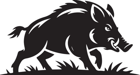 Fototapeta premium Pig Silhouette vector illustration