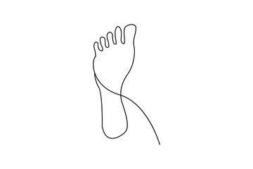 Single line continuous art of a foot sole view