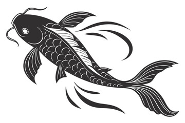 ochiba fish sihouette black vector