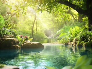 Tranquil jungle oasis