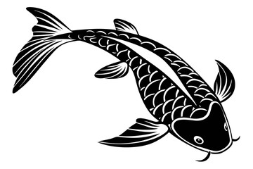 ochiba fish sihouette black vector