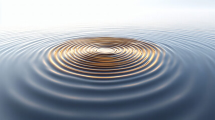 Fototapeta premium Golden Ripples On Calm Water Surface