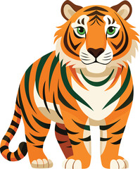 tiger head vector isolated on transparent background, Tiger illustration isolated on transparent background, vector illustration of a tiger