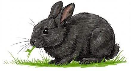 black rabbit on grass