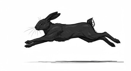 black and white rabbit