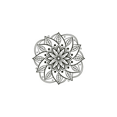 Circular pattern in the form of a mandala. Henna tatoo mandala. Mehndi style. Decorative pattern in oriental style. Coloring book page.
