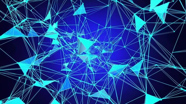 Modern Triangle Grid Digital Network Concept