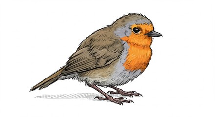 robin on a white background
