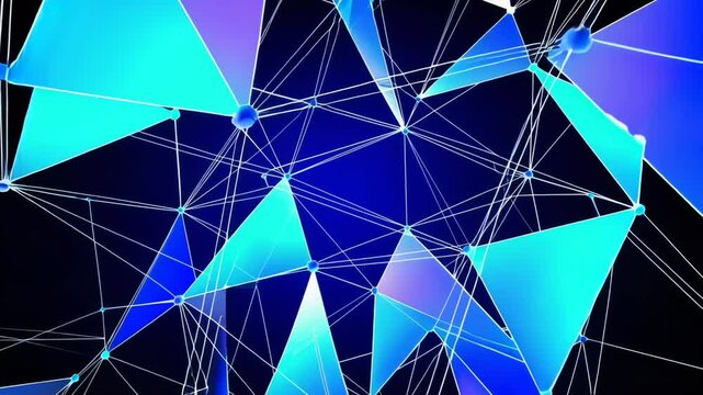 Abstract Blue Polygonal Technology Mesh Design