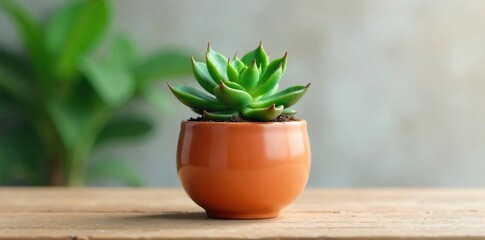 Vibrant Potted Succulent Adding Natural Beauty to Home and Office Interiors