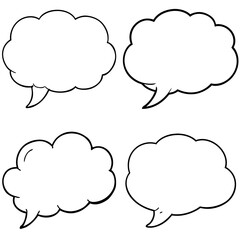 Speech Bubble Coloring Book Page – Hand-Drawn Cartoon Dialogue Illustration