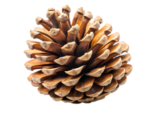 Brown pine cone scales detailed texture isolated on a transparent background natural organic. PNG