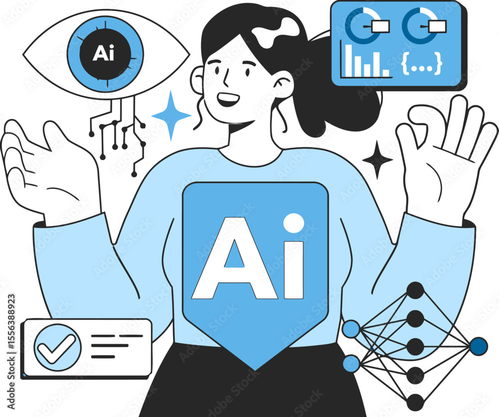 Poster ai artificial intelligence machine learning data science neural network technology innovation automa