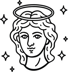 Holy Angel with Halo Vector
