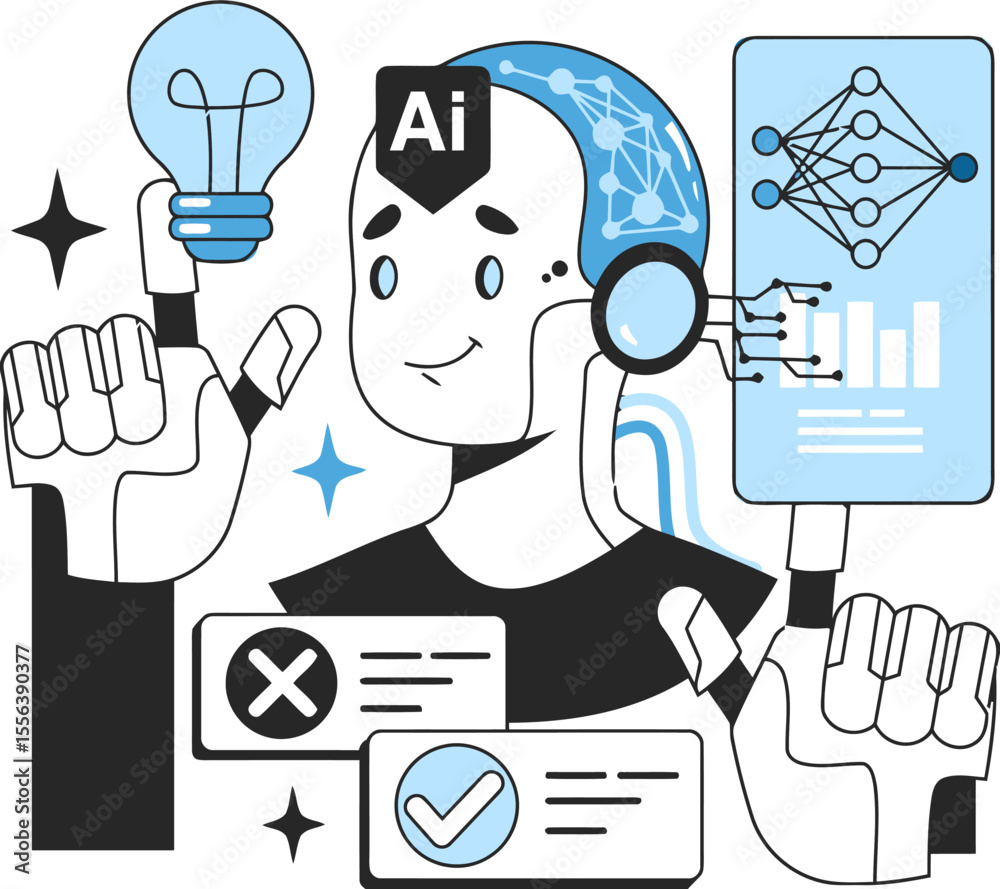 Poster artificial intelligence ai machine learning neural network technology innovation automation research