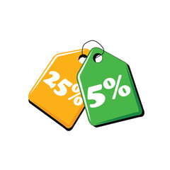 discount price tags isolate on white background