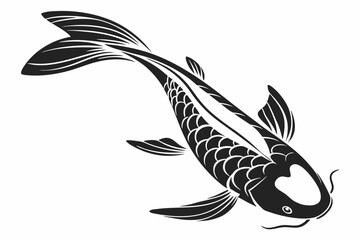 kawarimono fish sihouette black vector