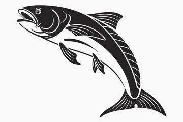 kawarimono fish sihouette black vector