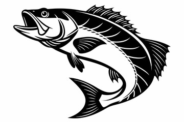 kawarimono fish sihouette black vector