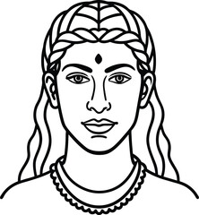 Spiritual Woman with Bindi and Earrings