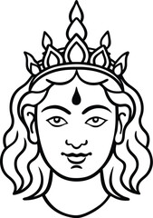 Goddess Head with Crown and Bindi