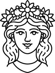 Greek Goddess Head with Flower Crown