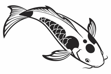 ginrin kohaku fish sihouette black vector