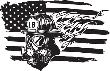 American Firefighter Skull Courage, Sacrifice, and Patriotism