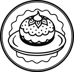 Bundt Cake Dessert Icon Vector
