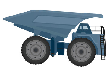 Blue dump truck. vector illustration	