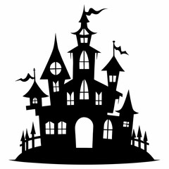 halloween castle silhouette
