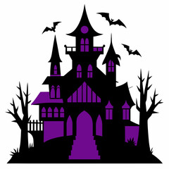 halloween castle vector