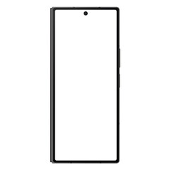 Photo of foldable smartphone similar to android device without background. Crafted black color....