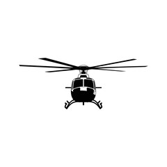 Helicopter Silhouette: A sleek, monochrome silhouette of a helicopter, exuding a sense of aerial power and precision.