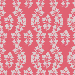 Tropical flower pattern seamless, silhouette of blooming, hand drawn botanical, Floral leaf for spring and Summer time, natural ornaments for textile, fabric, wallpaper, background design.
