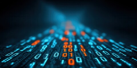 Exploring the chaotic landscape of binary code in a vast digital universe filled with lively data streams