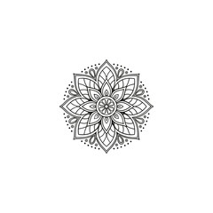 Circular pattern in the form of a mandala. Henna tatoo mandala. Mehndi style. Decorative pattern in oriental style. Coloring book page.
