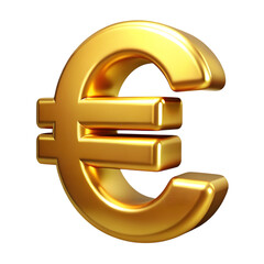 Fototapeta premium Glossy Metallic Gold Euro Symbol A 3D Rendered Image