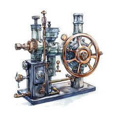 Automatic Buret, watercolor painting vector, isolated on a white background.