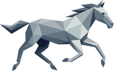 Geometric Horse Running Polygonal Vector Illustration Modern Flat Design