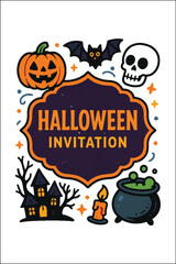 Halloween Colored Label Design