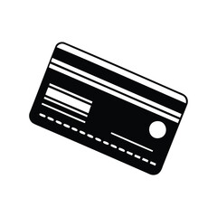 Stylized black and white credit or debit card icon illustration