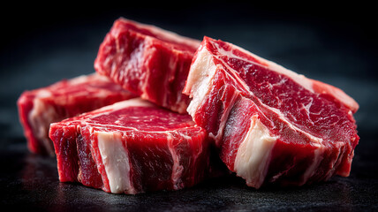 Fototapeta premium Delicious premium bone-in lamb chops ready for a gourmet feast