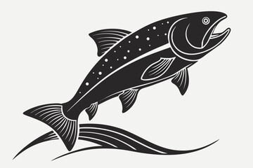 Fototapeta premium fish silhoette black vector