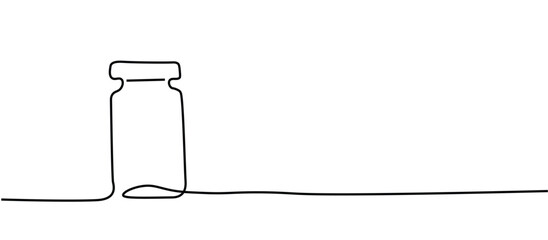 liquid medicine vial bottle outline symbol sign,Hand Drawn One continuous line drawing for Poster, banner, background with lettering, Doodle outline, monoline lineArt with place for text copyspace