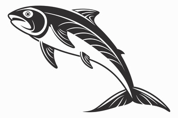 fish silhoette black vector